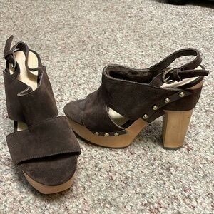 New koolaburra leather fur lined platform heels